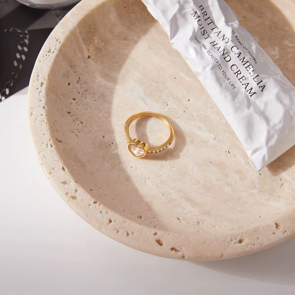 18K Gold Plated Cubic Zirconia Heart Ring - Picture 6 of 8